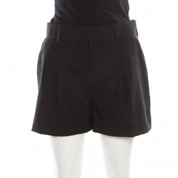 Pre Owned Chloe Black Wool and Mohair High Waist Shorts S 