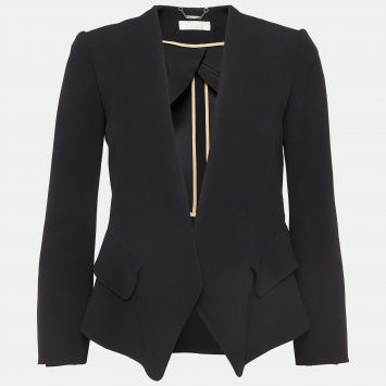 Pre Owned Chloe Black Crepe Open Front Blazer S