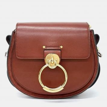 Pre Owned Chloe Red Brown Leather Small Tess Shoulder Bag