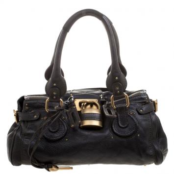 Pre Owned Chloe Black Leather Medium Paddington Satchel