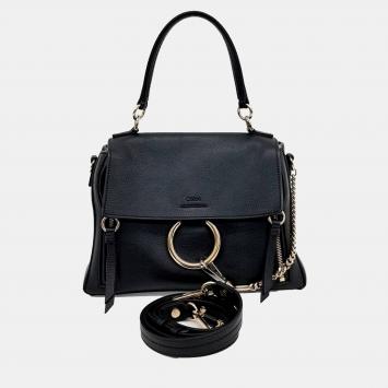 مملوكة مسبقًا Chloe Black Leather Faye Day Small bag