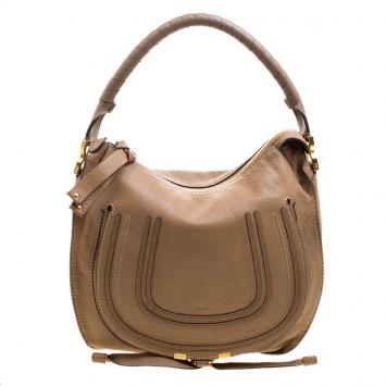 مملوكة مسبقًا Chloe Brown Leather Medium Marcie Hobo
