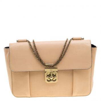 مملوكة مسبقًا Chloe Peach Leather Large Elsie Shoulder Bag
