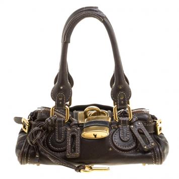Pre Owned Chloe Dark Brown Leather Mini Paddington Satchel