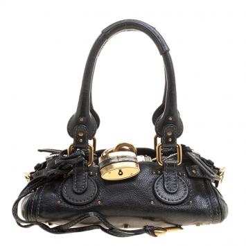 Pre Owned Chloe Black Leather Mini Paddington Satchel