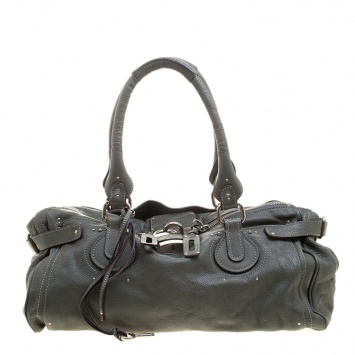 Pre Owned Chloe Mousse Leather Oversized Paddington Satchel 