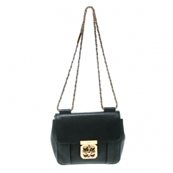 Pre Owned Chloe Black Leather Small Elsie Shoulder Bag