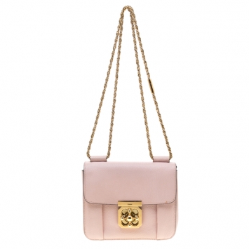 مملوكة مسبقًا Chloe Pink Leather Small Elsie Chain Shoulder Bag