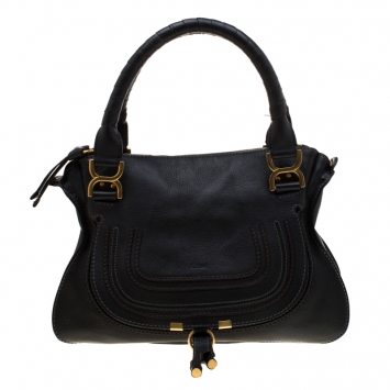 Pre Owned Chloe Black Leather Small Marcie Satchel 