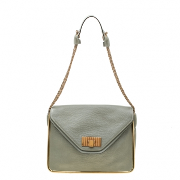 Pre Owned Chloe Grey Leather Medium Sally Shoulder Bag