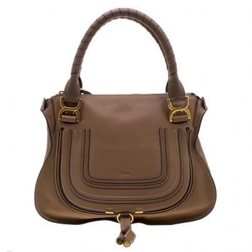 Pre Owned Chloe Beige Leather Medium Marcie Satchel
