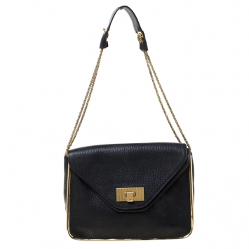 Pre Owned Chloe Black Leather Medium Sally Shoulder Bag