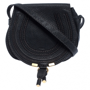 Pre Owned Chloe Black Leather Mini Marcie Crossbody Bag