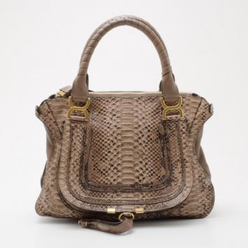 Pre Owned Chloe Grey Python Marcie Handbag
