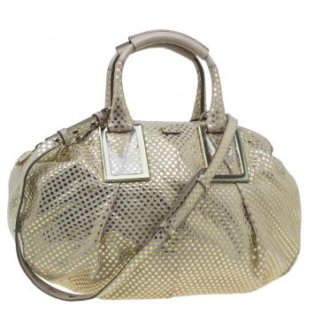 Pre Owned Chloe Metallic Gold Leather Ethel Satchel
