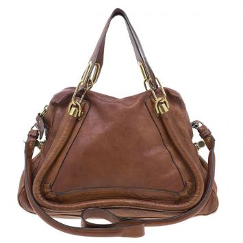 مملوكة مسبقًا Chloe Brown Leather Medium Paraty Handbag