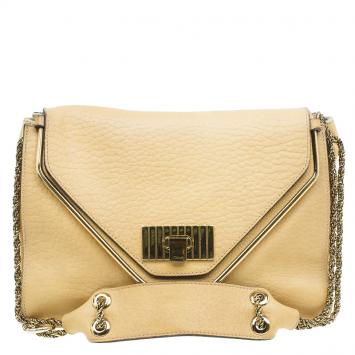 Pre Owned Chloe Yellow Leather Medium Sally Shoulder Bag