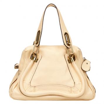 Pre Owned Chloe Beige Leather Paraty Tote