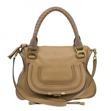 Pre Owned Chloe Brown Leather Medium Marcie Shoulder Bag