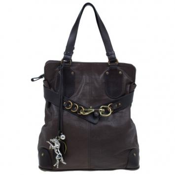 Pre Owned Chloe Brown Leather Large Kerala Horseshoe Charm Tote