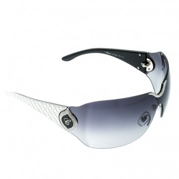 Pre Owned Chopard Black/Black Gradient SCH 883S Crystal Embellished Shield Sunglasses