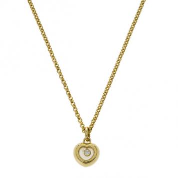 Pre Owned Chopard Miss Happy Yellow Gold and Diamond Pendant Necklace