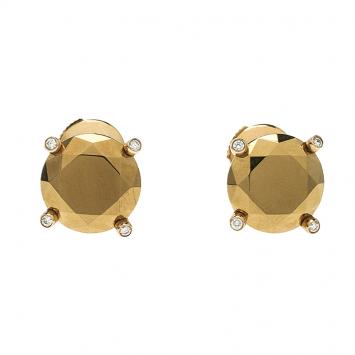 Pre Owned Chopard Golden Diamond Collection 18k Yellow Gold Stud Earrings