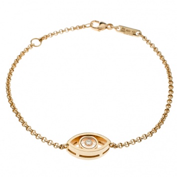 Pre Owned Chopard Good Luck Charm Diamond 18k Rose Gold Bracelet