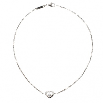 Pre Owned Chopard Happy Diamonds 18K White Gold Ankle Bracelet 