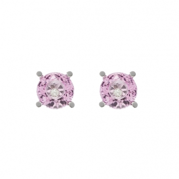 Pre Owned Chopard So Happy Pink Stone Diamond 18k White Gold Stud Earrings