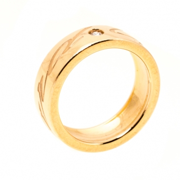 Pre Owned Chopard Chopardissimo Diamond 18k Rose Gold Band Ring Size 50 