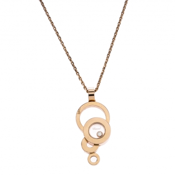 Pre Owned Chopard Happy Bubble Diamond 18K Rose Gold Pendant Necklace