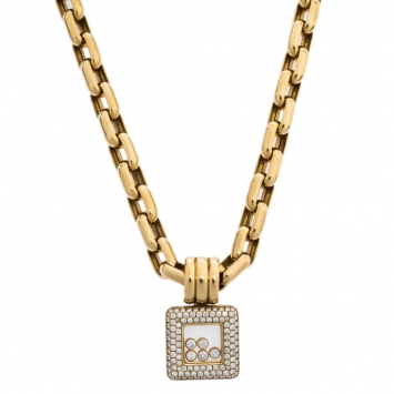 Pre Owned Chopard Happy Diamonds 18K Yellow Gold Pendant Necklace