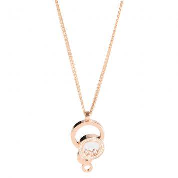 Pre Owned Chopard Happy Dreams 18K Rose Gold Diamond Necklace 