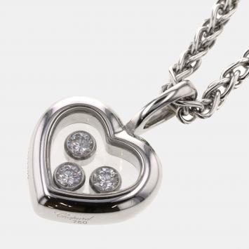 Pre Owned Chopard Happy Diamonds Icon 18K White Gold Diamond Necklace