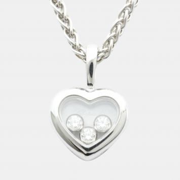 Pre Owned Chopard Happy Diamonds Icon Heart 18K White Gold Diamond Necklace