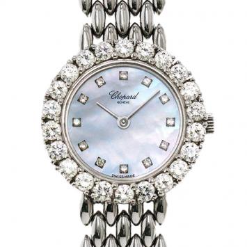 Pre Owned Chopard Mother of Pearl 18K White Gold Diamond Women's Wristwatch 23MM