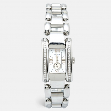 Pre Owned Chopard White Stainless Steel Diamond La Strada 41/8415 Women's Wristwatch 23.50 mm