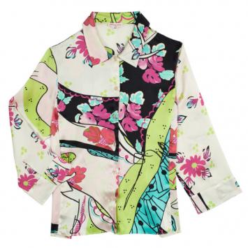 Pre Owned Christian Lacroix Multicolored Silk Blouse L