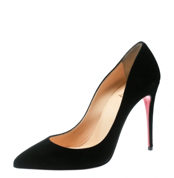 Pre Owned Christian Louboutin Black Suede So Kate Pumps Size 38