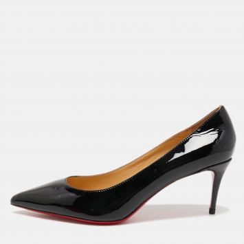 Pre Owned Christian Louboutin Black Patent Kate Pumps Size 39