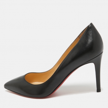 Pre Owned Christian Louboutin Black Leather Pigalle Pumps Size 35.5