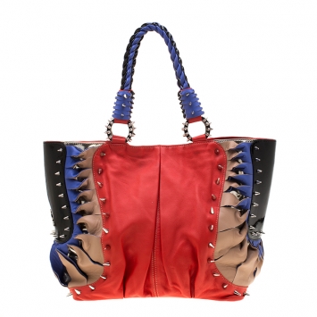 Pre Owned Christian Louboutin Multicolor Leather Spike Talita Tote