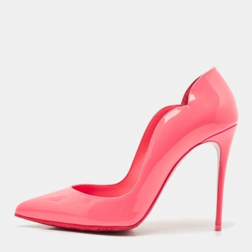 Christian Louboutin Pink Patent Leather Hot Chick Pumps Size 37.5