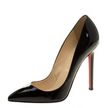 Pre Owned Christian Louboutin Black Patent Leather So Kate Pumps Size 35.5