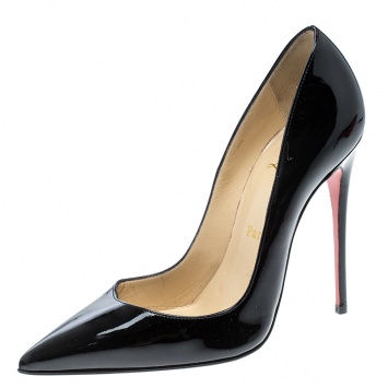 مملوكة مسبقًا Christian Louboutin Black Patent Leather So Kate Pointed Toe Pumps Size 36