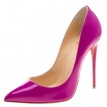Pre Owned Christian Louboutin Magenta Patent Leather So Kate Pumps Size 39.5
