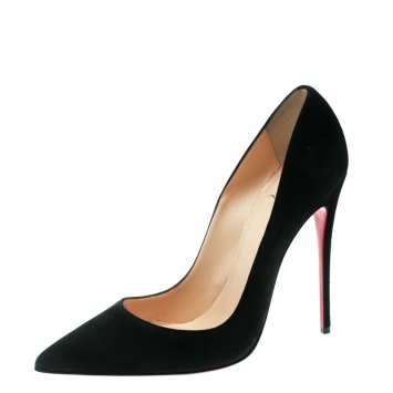 Pre Owned Christian Louboutin Black Suede So Kate Pumps Size 38.5
