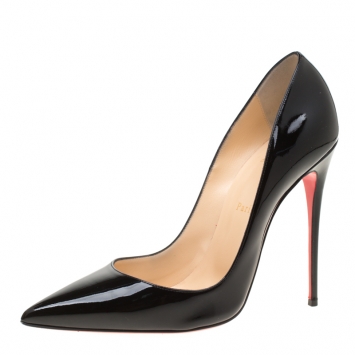 Pre Owned Christian Louboutin Black Patent Leather So Kate Pointed Toe Pumps Size 40