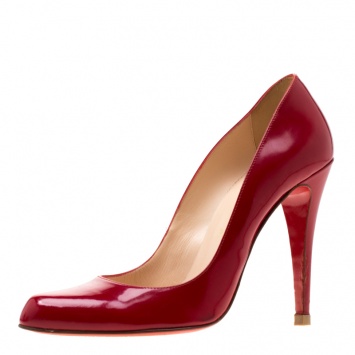Pre Owned Christian Louboutin Red Patent Leather Rolando Pumps Size 40